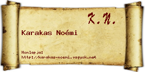Karakas Noémi névjegykártya